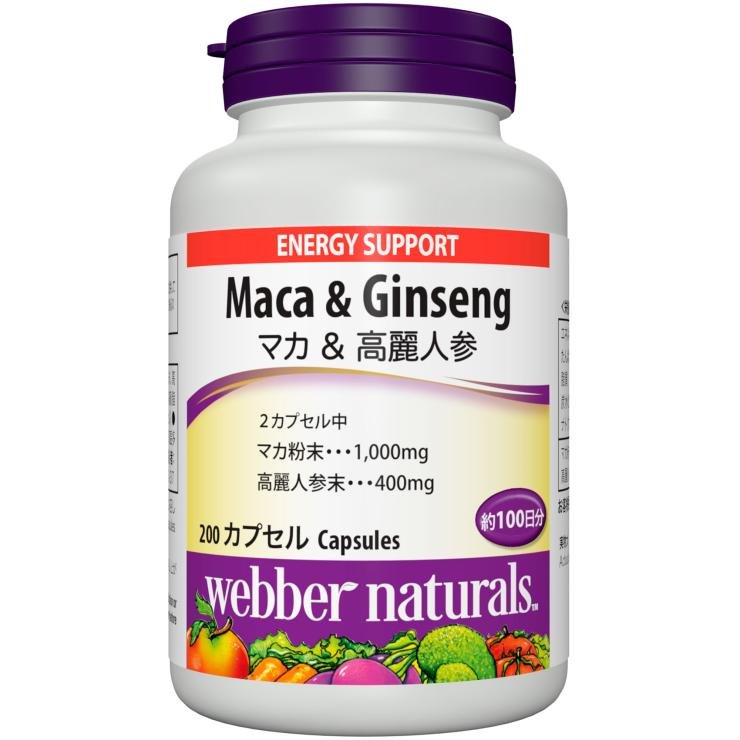 [Webber Naturals] Maca + Korean Ginseng 200 Count - CROSS SHELF JP